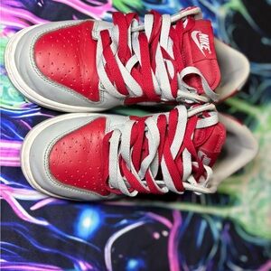 Nike dunk red and grey